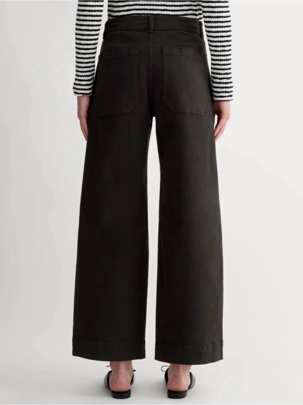 Everlane Classic Black Wide Leg Cropped Jeans